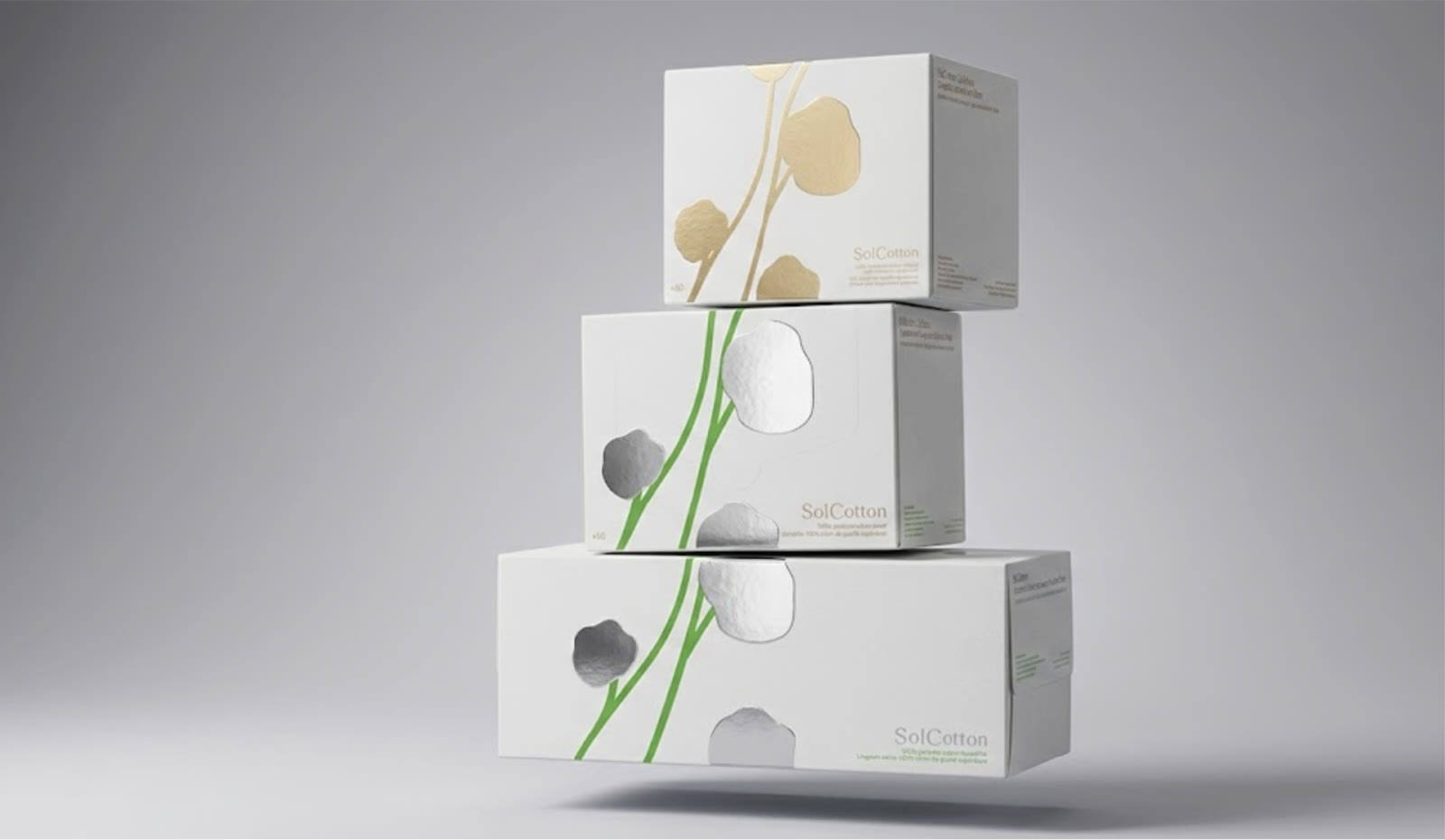 SolCotton packaging, stacked